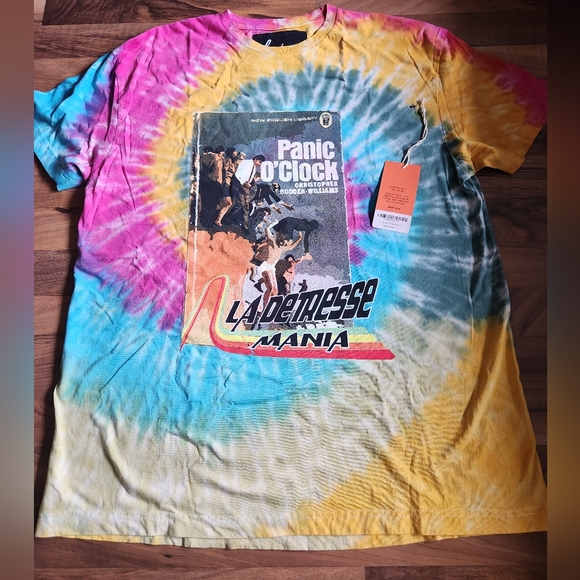 T-shirt Tie-dye Woodstock Délavé Taille XL - Peace Music Hippie